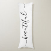 Mooie NAAM White Black Script omkeerbaar Lichaamskussen (Voorkant Verticaal)