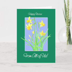 Mooie narcissen 'Van Ons Allen' Norooz Feestdagen Kaart