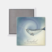 Mooie Narwalvis, Monodon Monoceros Magneet (Voorkant / Achterkant)