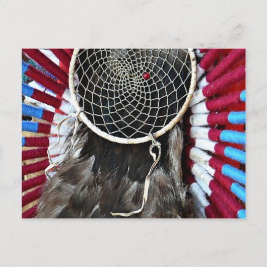 Mooie Native American Dream Catcher Red Blue Briefkaart (Voorkant)