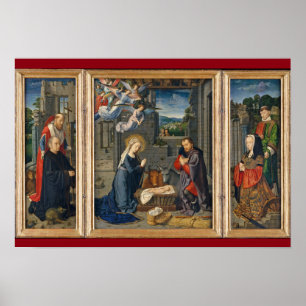 Mooie nativiteitsscène Religieuze Kerstmis Jezus Poster