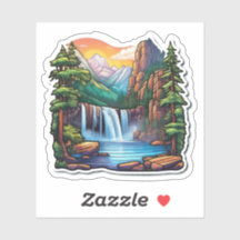 Mooie Natuur Enkele Vierkante Sticker