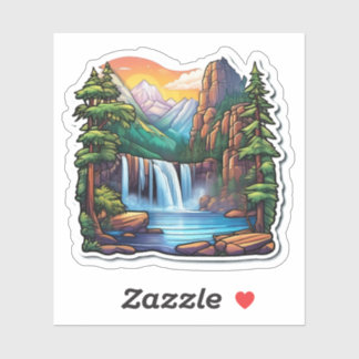 Mooie Natuur Enkele Vierkante Sticker