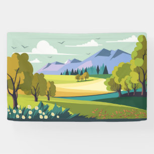 Mooie Natuur Landschap Spandoek