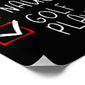 Mooie Naughty Golf Player List kerstkerstkerstkers Poster (Hoek)