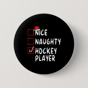Mooie Naughty Hockey, kerstman Ronde Button 5,7 Cm