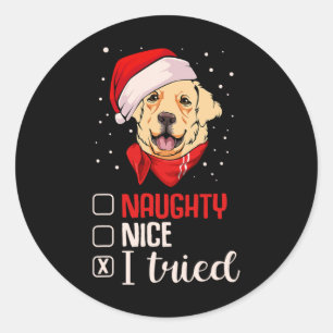 Mooie Naughty, ik heb een gouden kerstrector gepro Ronde Sticker