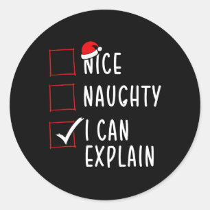 Mooie Naughty, ik kan kerstfeestjes uitleggen San Ronde Sticker
