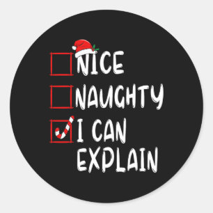 Mooie Naughty, ik kan kerstfeestjes uitleggen San Ronde Sticker