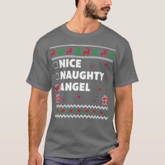 Mooie Naughty List Ugly kerstdesign Angel T-shirt