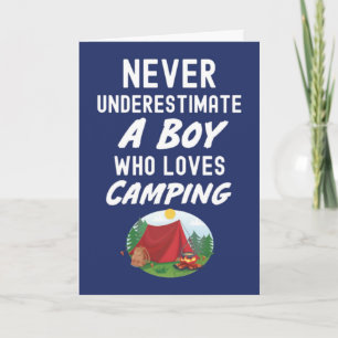 Mooie Navy Blauwe Camping Kaarten Voor Baby Jongen