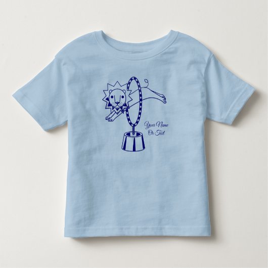 Mooie Navy Blue Circus Lion Kinder Shirts (Voorkant)