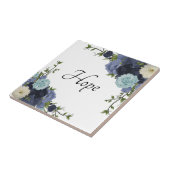Mooie Navy Blue Floral Tegeltje (Zijkant)
