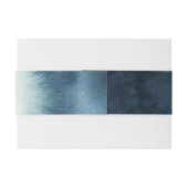 Mooie Navy Blue Waterverf Uitnodigingen Wikkel (Achterkant Voorbeeld)