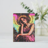 Mooie Neon Angel Fantasy Briefkaart (Staand voorkant)