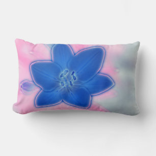 Mooie Neon Blue Lily Flower Pillow-kussen Kussen