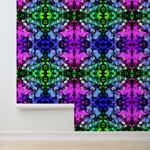 Mooie Neon Kleuren Bubbels Ornamenten Patroon Behang
