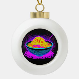 Mooie Neon schaal met Ramen Noodles Keramische Bal Ornament