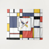 Mooie Neoplasticism Kunst Monogram. Letter X Wandkleed (Voorkant (horizontaal))