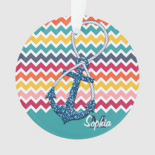 Mooie nep glitter-nautische anker oneindig ornament