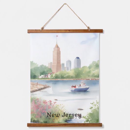 Mooie New Jersey Waterverf Art Hangend Wandkleed (Voorkant)