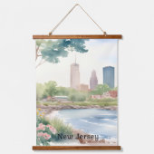 Mooie New Jersey Waterverf Art Hangend Wandkleed (Voorkant)