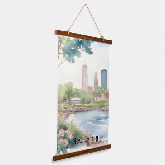 Mooie  New Jersey Waterverf Art Hangend Wandkleed (Gebogen)