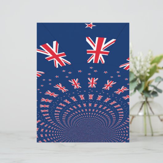 Mooie Nieuw-Zeelandse vlag Art Print Design (Staand voorkant)