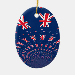 Mooie Nieuw-Zeelandse vlag Art Print Design Keramisch Ornament