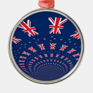Mooie Nieuw-Zeelandse vlag Art Print Design Metalen Ornament