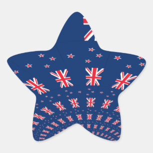 Mooie Nieuw-Zeelandse vlag Art Print Design Ster Sticker