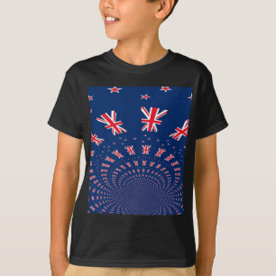 Mooie Nieuw-Zeelandse vlag Art Print Design T-shirt