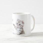 Mooie Nieuwsgierige Kat Glas Koffiemok (Voorkant rechts)