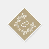 Mooie Noodlijdende Floral Wreath Custom Monogram Servetten (Hoek)