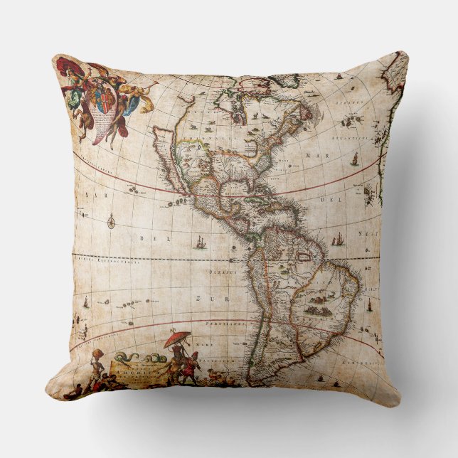 Mooie  Noord-Amerikaanse plattegrond Kussen (Voorkant)