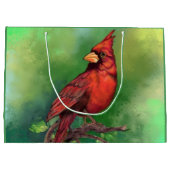 Mooie noordelijke rode kardinaal vogelschilder groot cadeauzakje (Achterkant)
