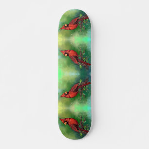 Mooie noordelijke rode kardinaal vogelschilder  skateboard