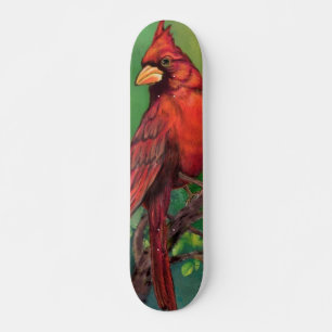 Mooie noordelijke rode kardinale vogelschildering  skateboard