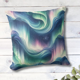 Mooie Noorderlicht Design, Marine, Groen, Paars Kussen