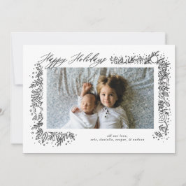 Mooie Nostalgische Sierlijke Slinger Vrije Tijd Feestdagenkaart