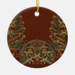 Mooie nouveau bloem met lelie keramisch ornament