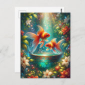Mooie Nowruz goudvis Briefkaart (Voorkant / Achterkant)