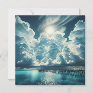 Mooie Oceaan, Dock en Fluffy Wolken