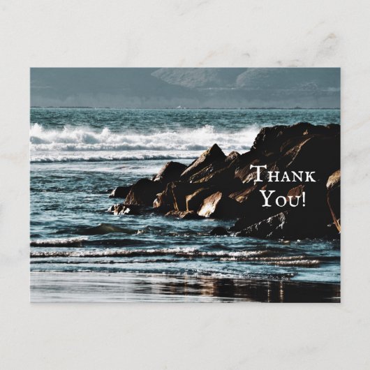 Mooie Oceaan, golven en rotsen strand dank u Briefkaart (Voorkant)