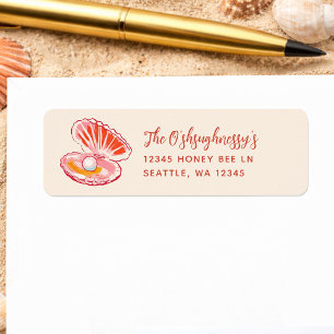 Mooie Oceaan Parel Meisje Baby Shower Retouradres Etiket
