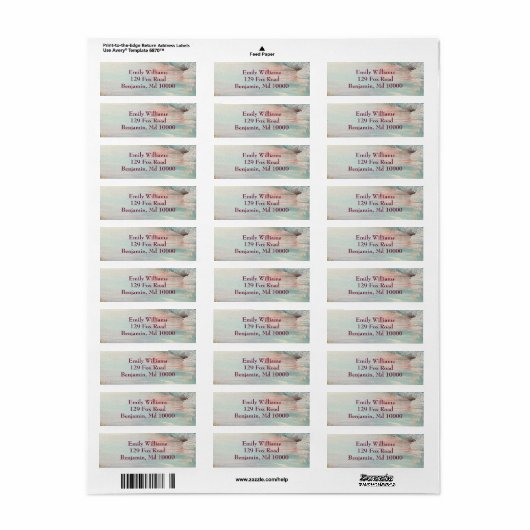 Mooie oceaangolven etiket (Full Sheet)