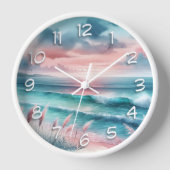 Mooie Ocean Scene in Roze en Blauw (Voorkant)