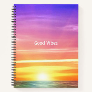 Mooie Ocean Sunrise & Editable Good Vibes Text Notitieboek