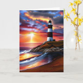 Mooie Ocean Sunset Happy Jubileum Kaart (Gele Bloem)