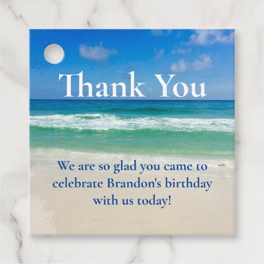 Mooie Ocean Wave Fotografie Beach Party Bedankjes Labels (Voorkant)